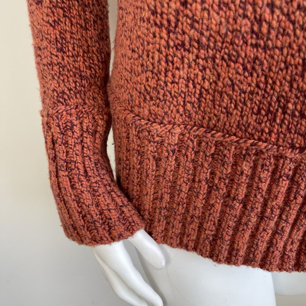 SMARTWOOL Women's Meadow Chunky Sweater Merino Wool Blend - Small Ginger Heather - Picture 5 of 11